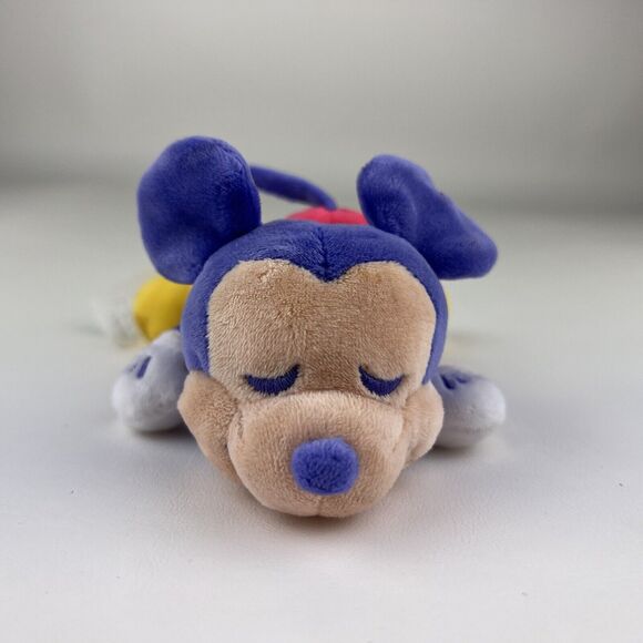 DISNEY Mini Cuddleez Mickey Mouse Plush Sleeping Limited Edition Purple 5.5 in - Picture 2 of 8